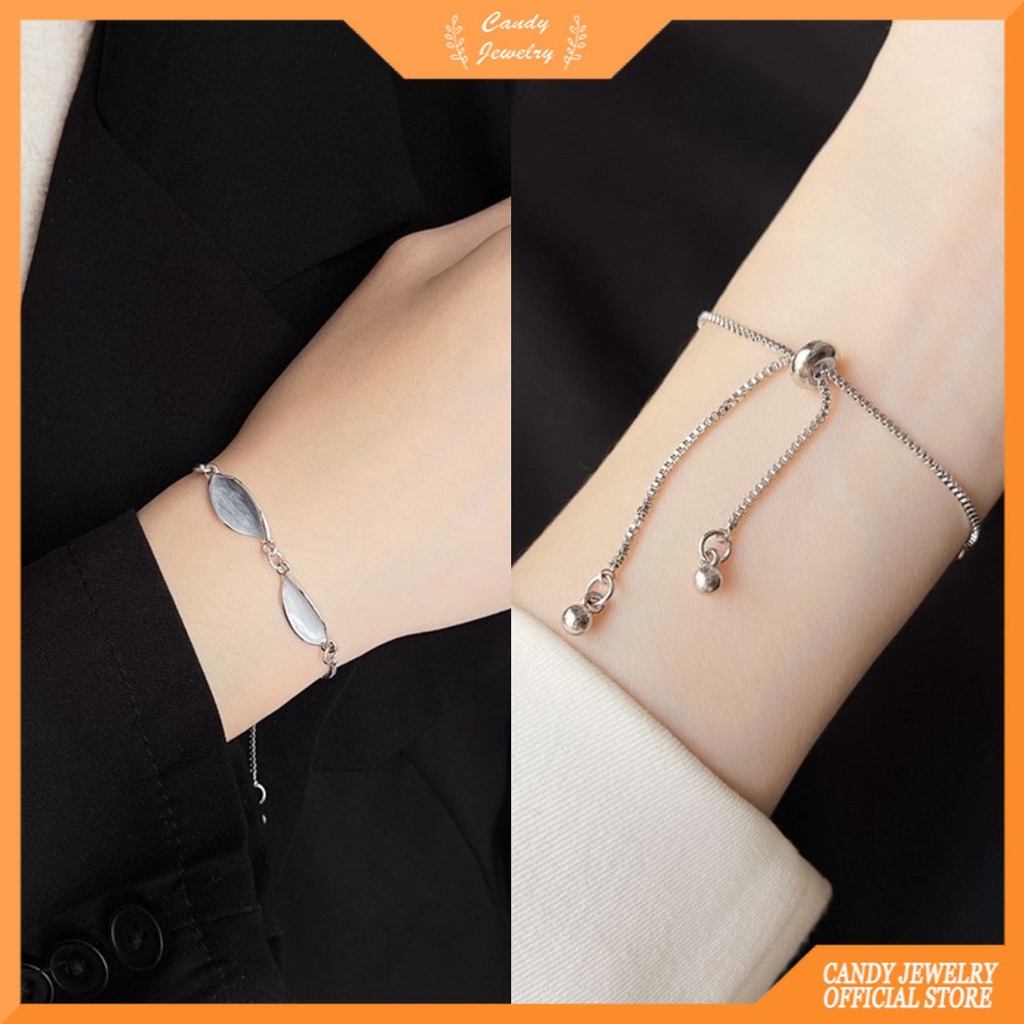 Gelang S925 Silver Model Daun Gaya Korea Untuk Wanita