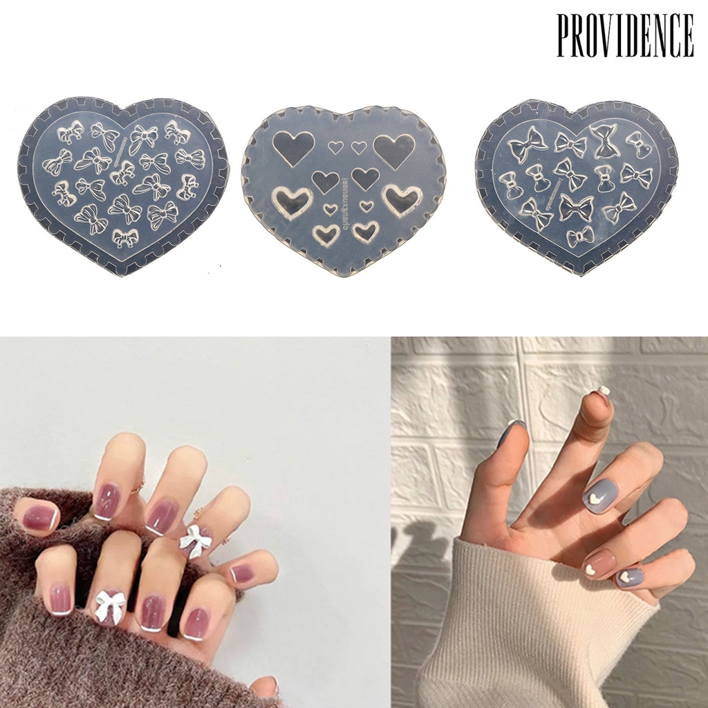Providence 3D Patterns Nail Mold Artwork Making Transparent Silicone Carving Bear Butterfly Stamping Mold for Salon
