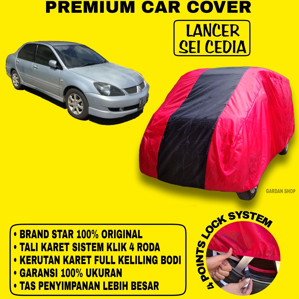 Body Cover LANCER SEI CEDIA MERAH HITAM Penutup Bodi Mobil Lancer Sei Cedia Waterproof PREMIUM