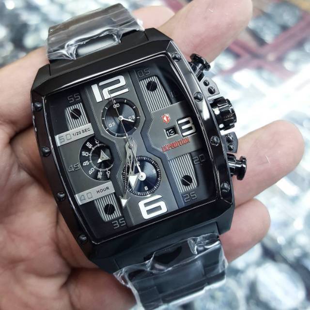Jam Tangan Keren Elegant Pria Expedition E 6636 Black List White Original