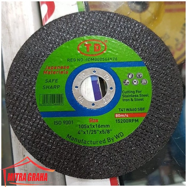 Batu Gerinda / Gurinda Potong Stainless 4" WD / TD WA60 ( ECERAN )⠀ MGJ