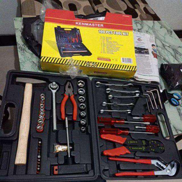 Kunci Shock Set Lengkap Toolkit Set Kenmaster N2 100 Pcs Murah Alat Perkakas Tukang Lengkap (ori)