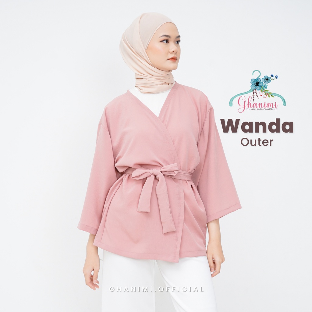 Ghanimi - Wanda Outer / Outer Kimono Polos / Kimono outer / outer kerja / outer casual formal / outer kondangan / kimono timeless / luaran polos / outer batwing tangan 3/4