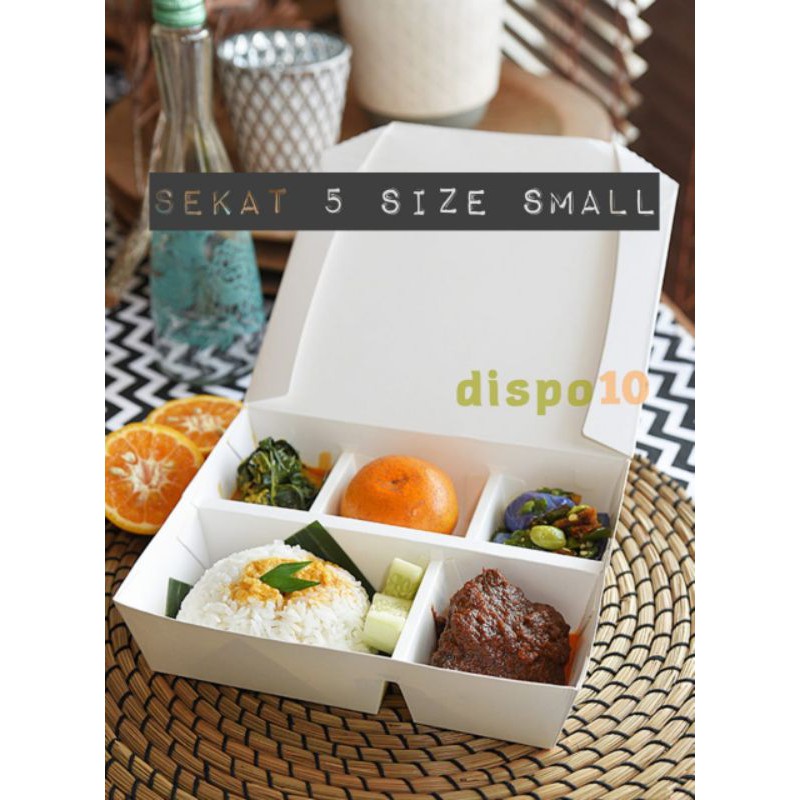 Paper Lunch box sekat 5 sz Small/Paper Box Sekat 5 sz Small / Box Nasi