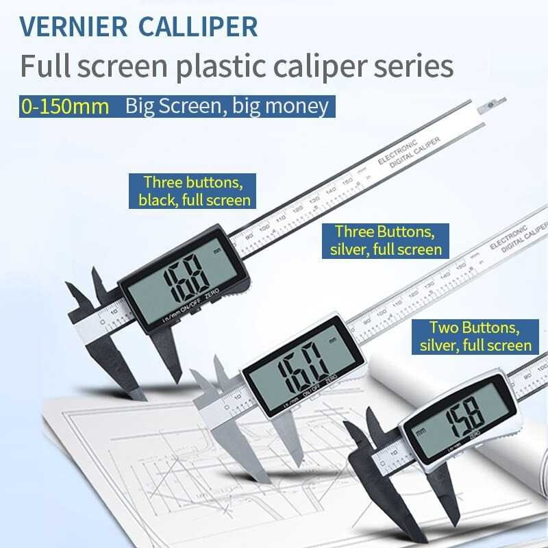 Jangka Sorong Digital LCD Vernier Caliper 3 Buttons Hitam