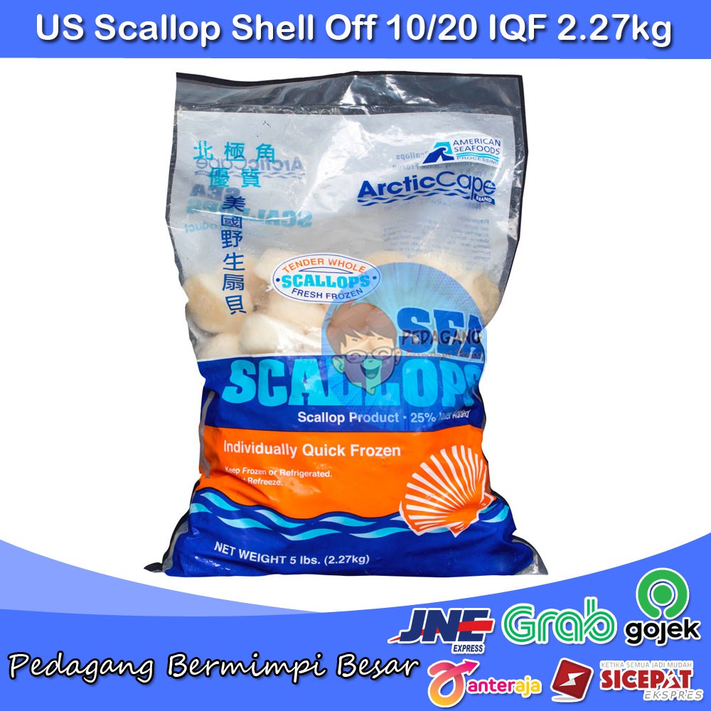 US Scallop Shell Off 2.27kg 10/20 | Kerang Kampak | Scallop | Mukimi