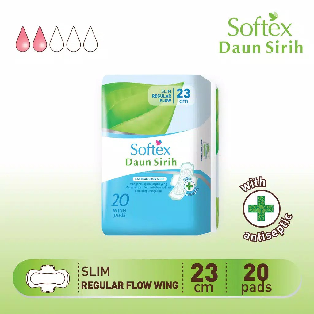 SOFTEX DAUN SIRIH PEMBALUT WING 23cm 20pads - ORIGINAL