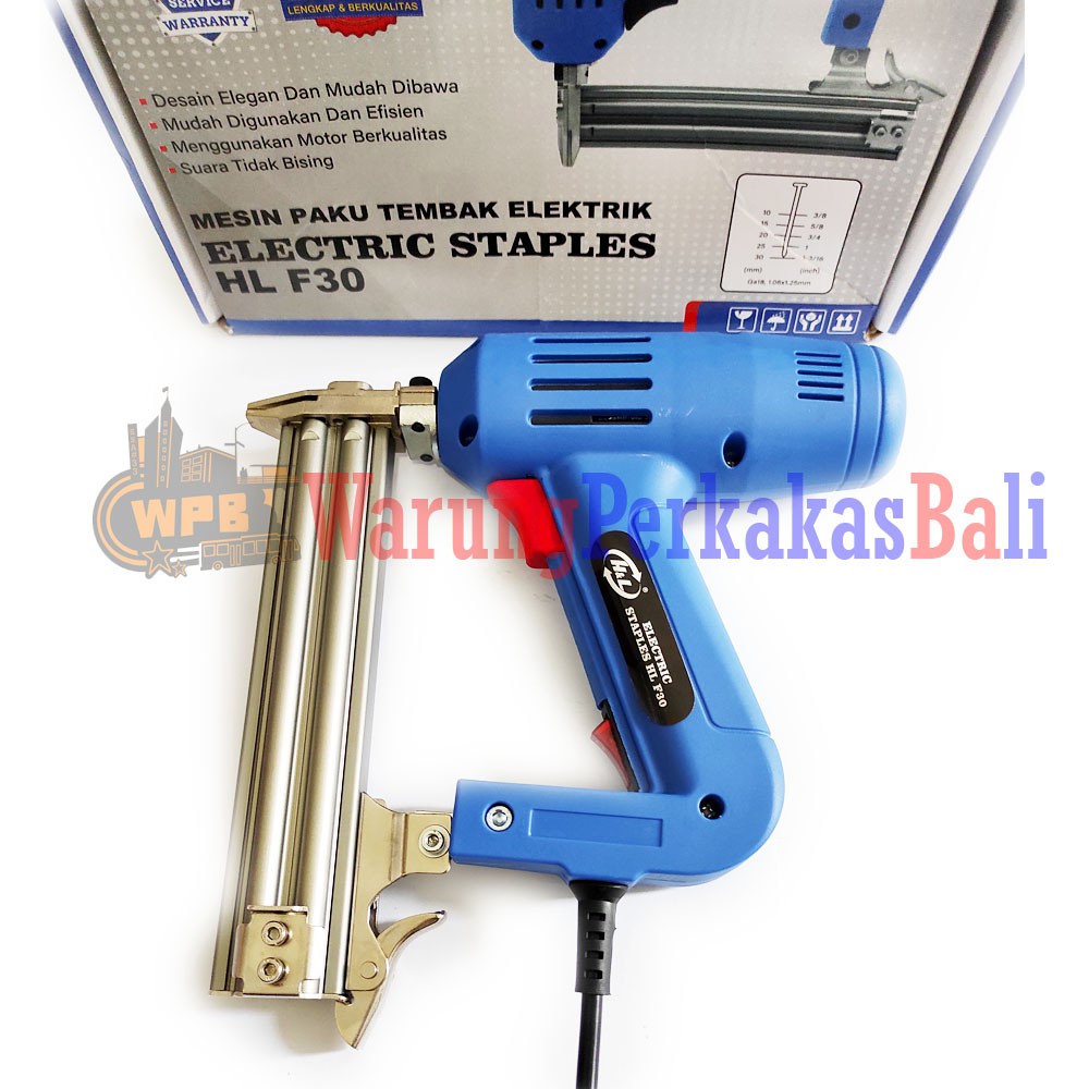 

H&L Staples Gun Listrik F30 Mesin Paku Tembak Mata Paku Lurus F30 Air Nailer Electric Mata Lurus