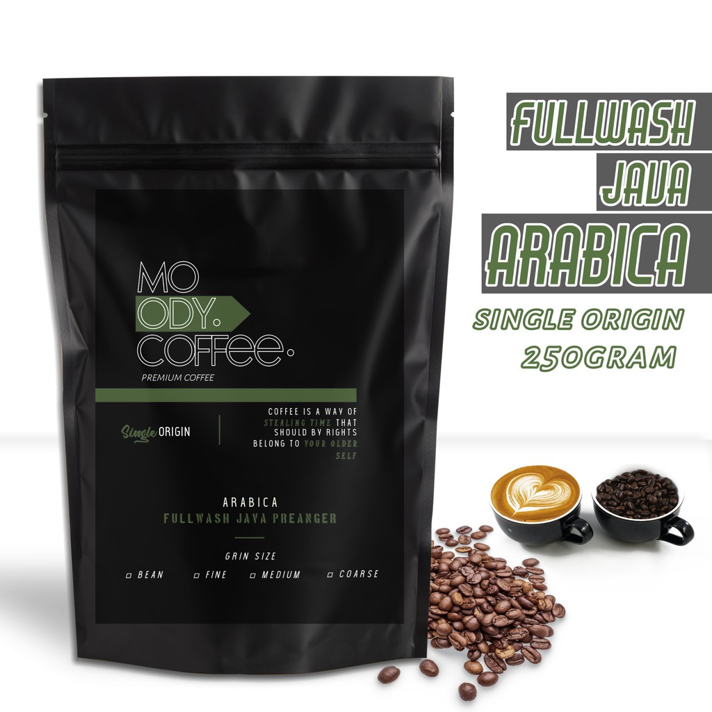

Kopi Bubuk Fullwash Arabica Java Preanger 250 Gram (Biji/Bubuk)