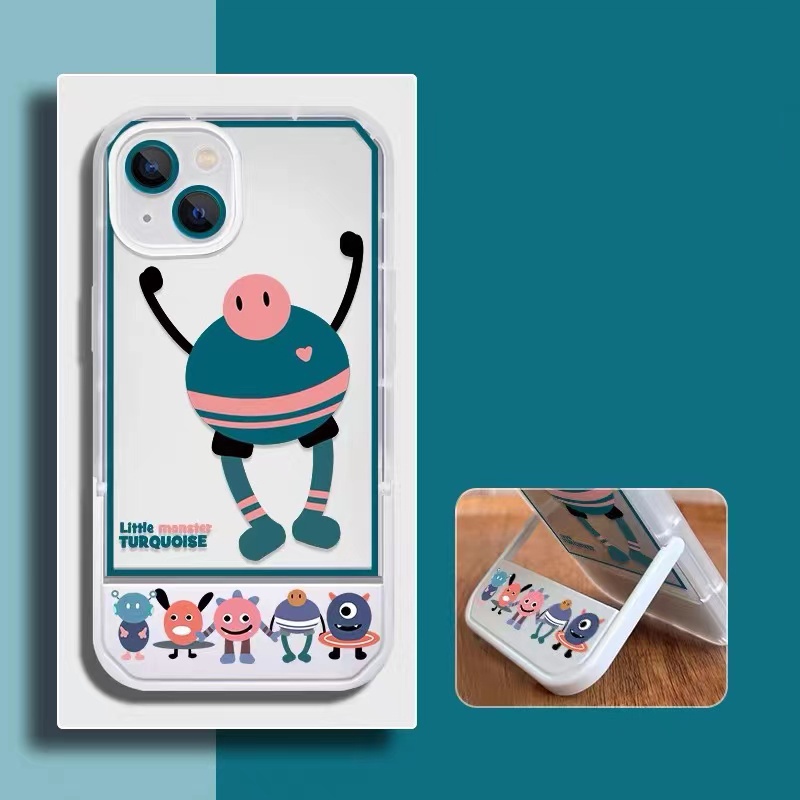 Soft Case TPU Transparan Shockproof Motif Monster Kecil Untuk IPhone 13 12 11 Pro X XR XS Max SE 2020 6 6S 7 8 Plus