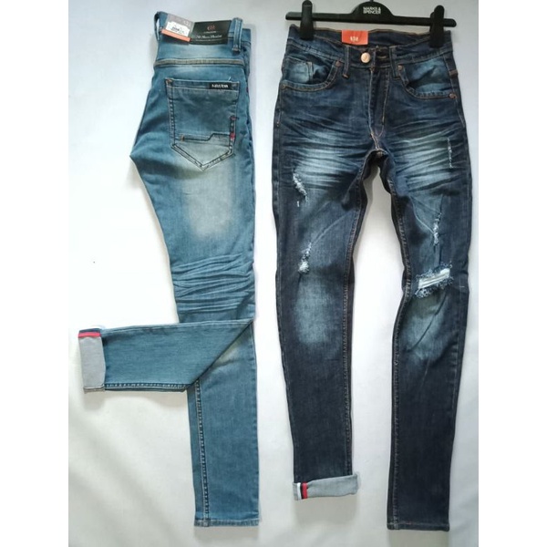 CELANA JEANS PRIA | PANJANG SOBEK | HUGO GLASS QUALITY PREMIUM