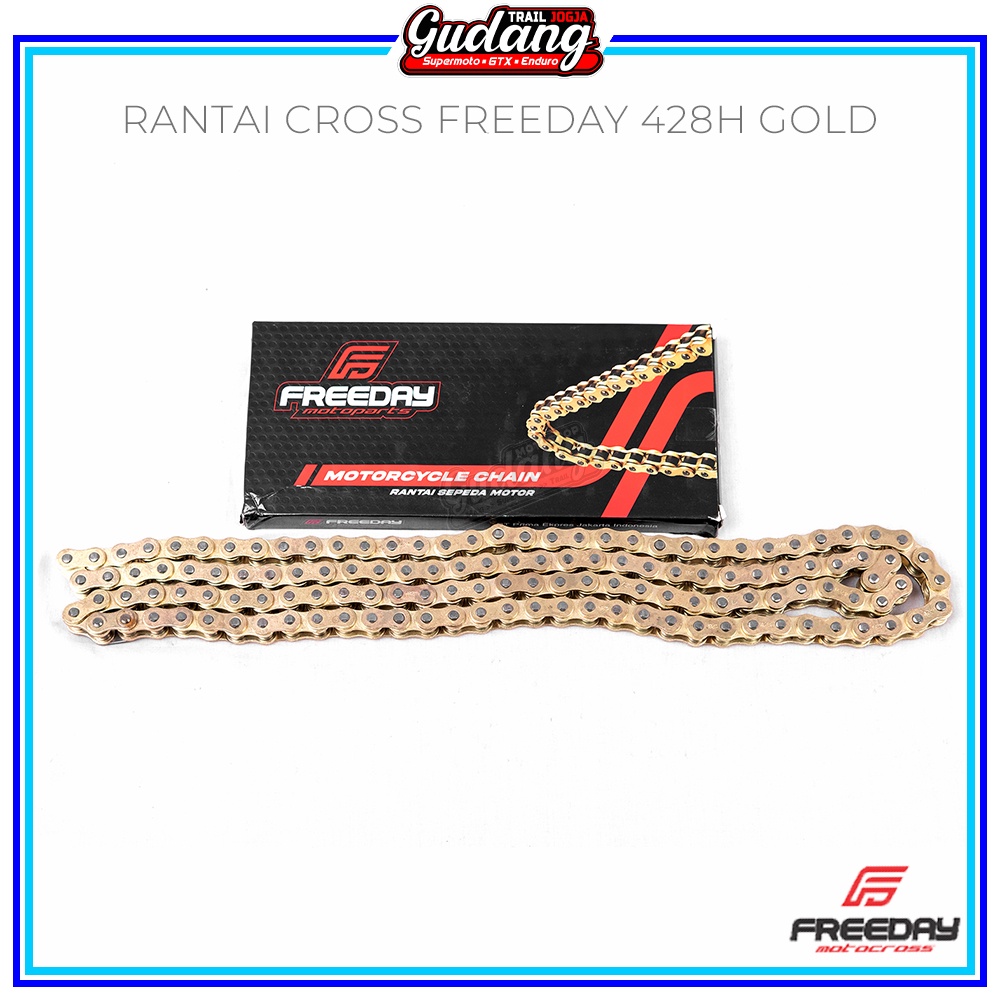Rantai Cross FREEDAY 428H -140L 130L Gold KLX 150 BIGFOOT DTRACKER CRF 150L WR 155