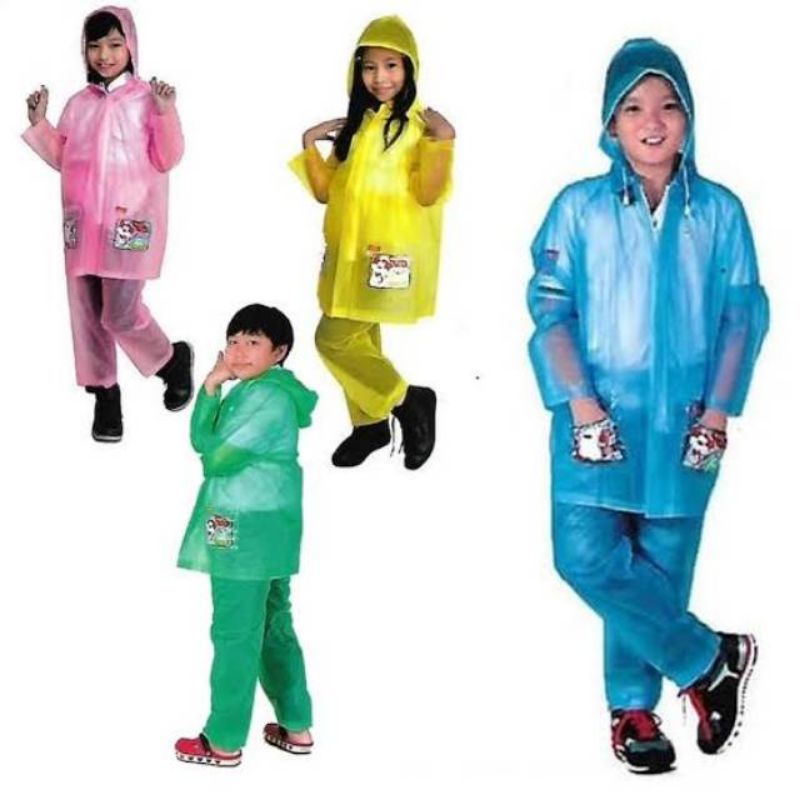 jas hujan anak Elmondo / mantol anak karakter / jas hujan setelan anak kids