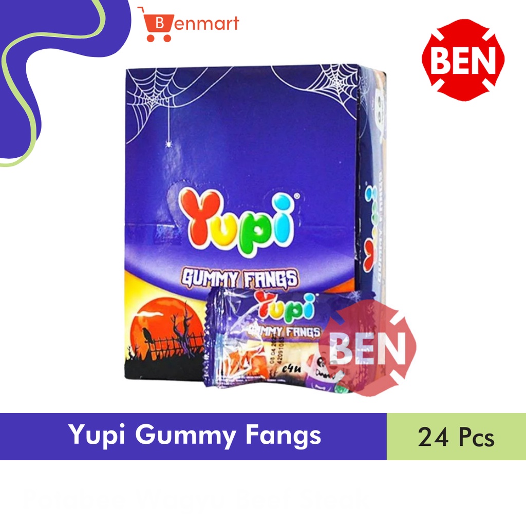 

Yupi Gummy Fangs 1 Pak Box Dus 24 Pcs Ungu Permen Murah Grosir Fang