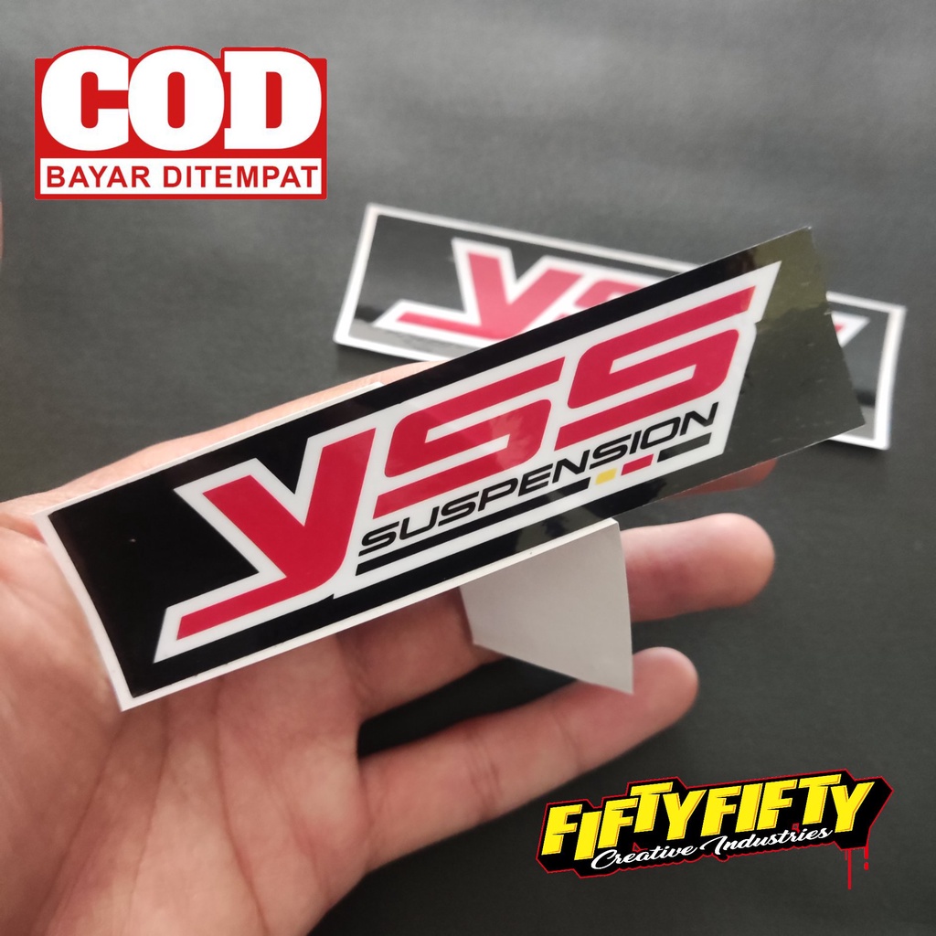 Stiker Print Cut YSS Stiker Printing Laminasi Glossy Tahan Air Stiker Motor Mobil Helm Sudah Membentuk Pola Desain