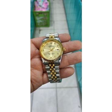 jam tangan rolex quartz gold fashionable jam pria jam klasik elegant jam cowok