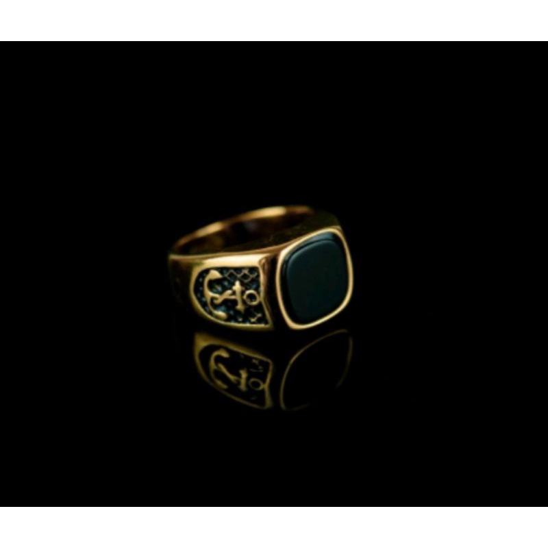 Cincin Titanium Pria Motif Jangkar
