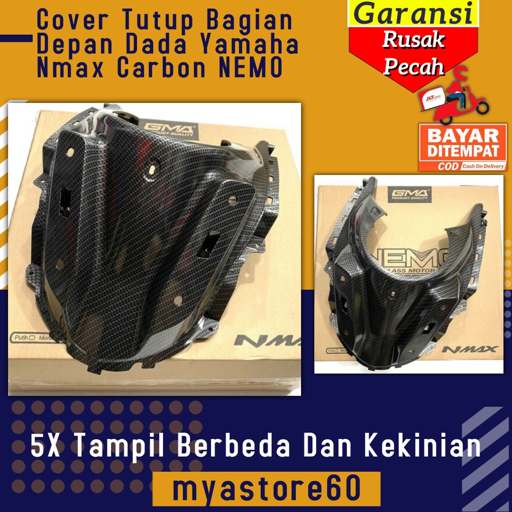 Cover Tutup Bagian Depan Dada Yamaha Nmax Carbon NEMO Tutup Depan Aksesoris Sparepart Variasi Nmax