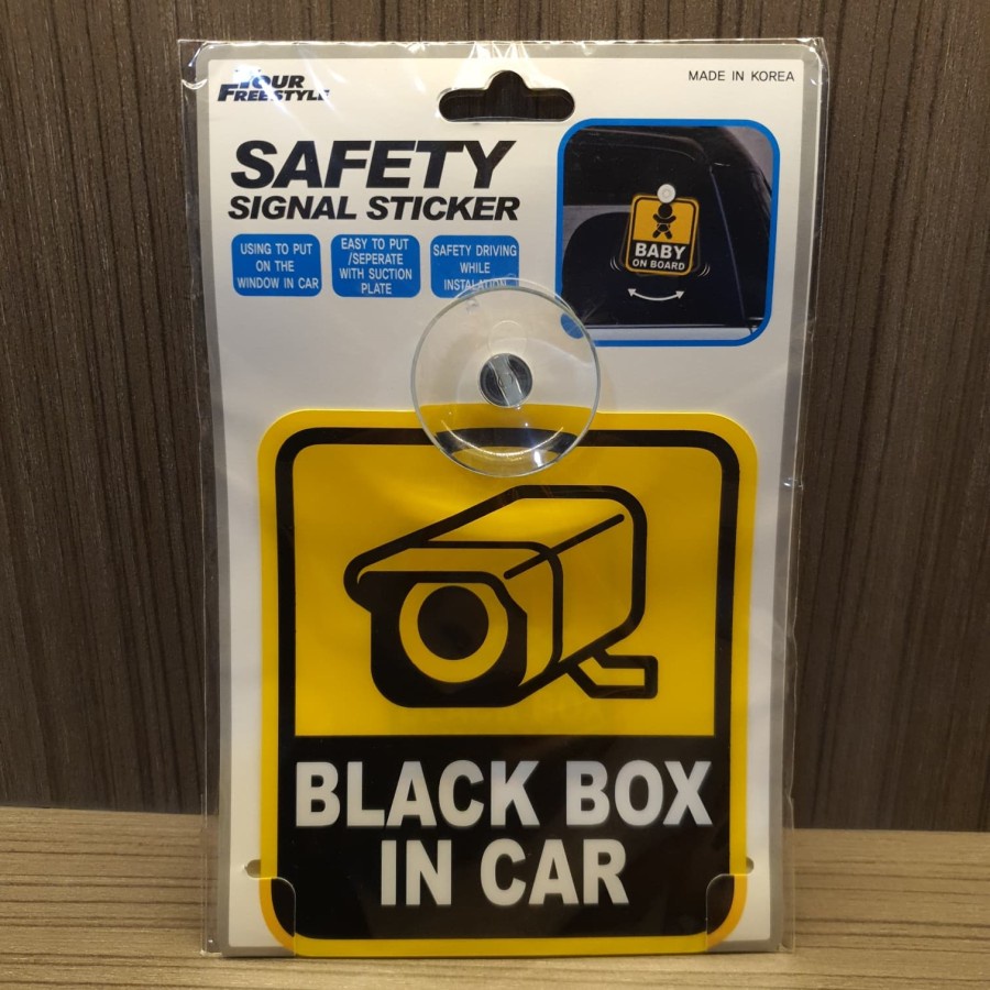 Aksesoris Mobil Safety Signal Stiker Black Box in Car Made in Korea