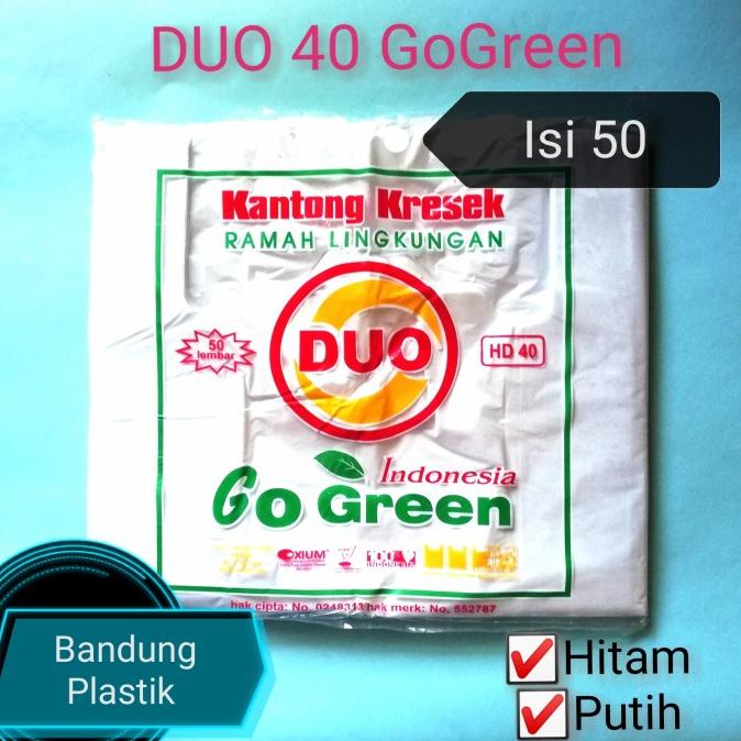 

@#@#@#] kantong plastik Kresek duo go green uk 40 hitam