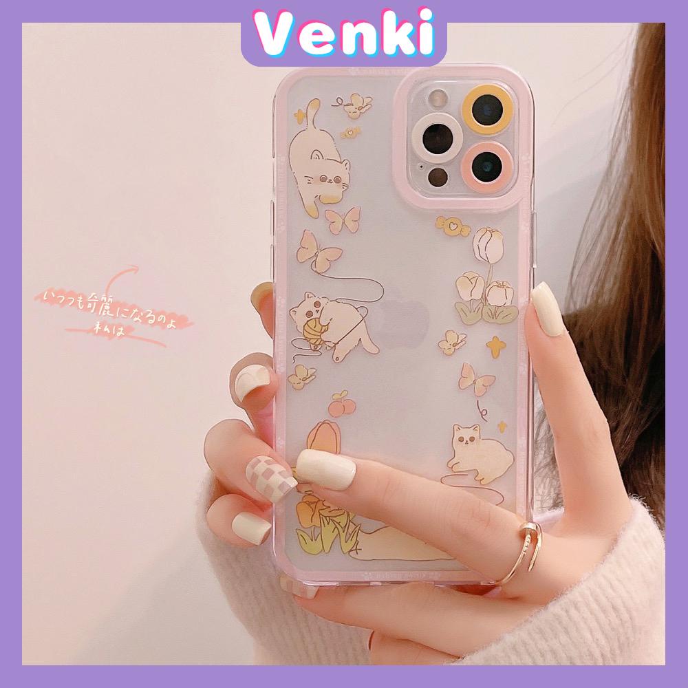 iPhone Case Silicone Soft Case Clear Case Square Edge Angel Eye Cat Eye Pupil Eye Full Cover Camera Protection Shockproof Case Pink Butterfly Cat Cute Style For iPhone 13 Pro Max iPhone 12 Pro Max iPhone 11 Pro Max iPhone 7 Plus iPhone XR XS MAX 11 pro