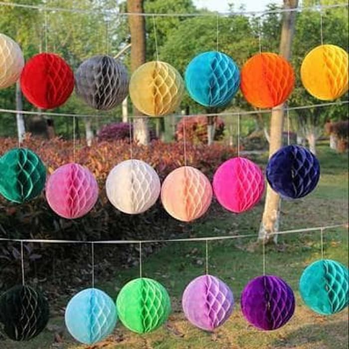 

PROMO HONEY COMB PAPER BALL 20CM / BOLA KERTAS DEKORASI !!!!!!