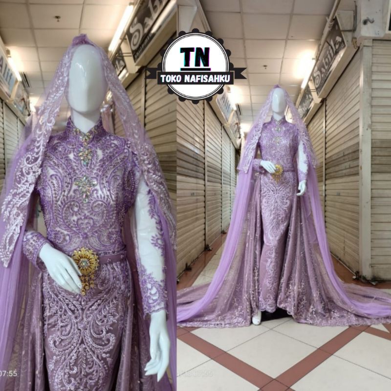 GAUN PENGANTIN MEWAH | GAUN PENGANTIN MUSLIM | BAJU PENGANTIN MODERN | BUSANA PENGANTIN