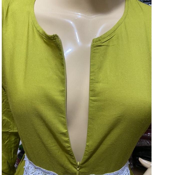 ♔ GAMIS RENDA rayon RENDA rempel susun gamis polos renda rayon busui homedress gamis daster ☜