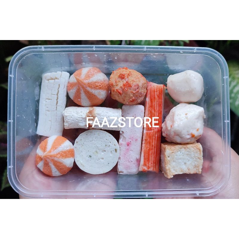 BASO IKAN MIX 500 GRAM ANEKA OLAHAN IKAN SEAFOOD TEMPURA BINTANG SUKOI SCALLOP CRAB STICK DUMPLING CHIKUWA CUMI FLOWER BAKSO IKAN SUKI STEAMBOAT