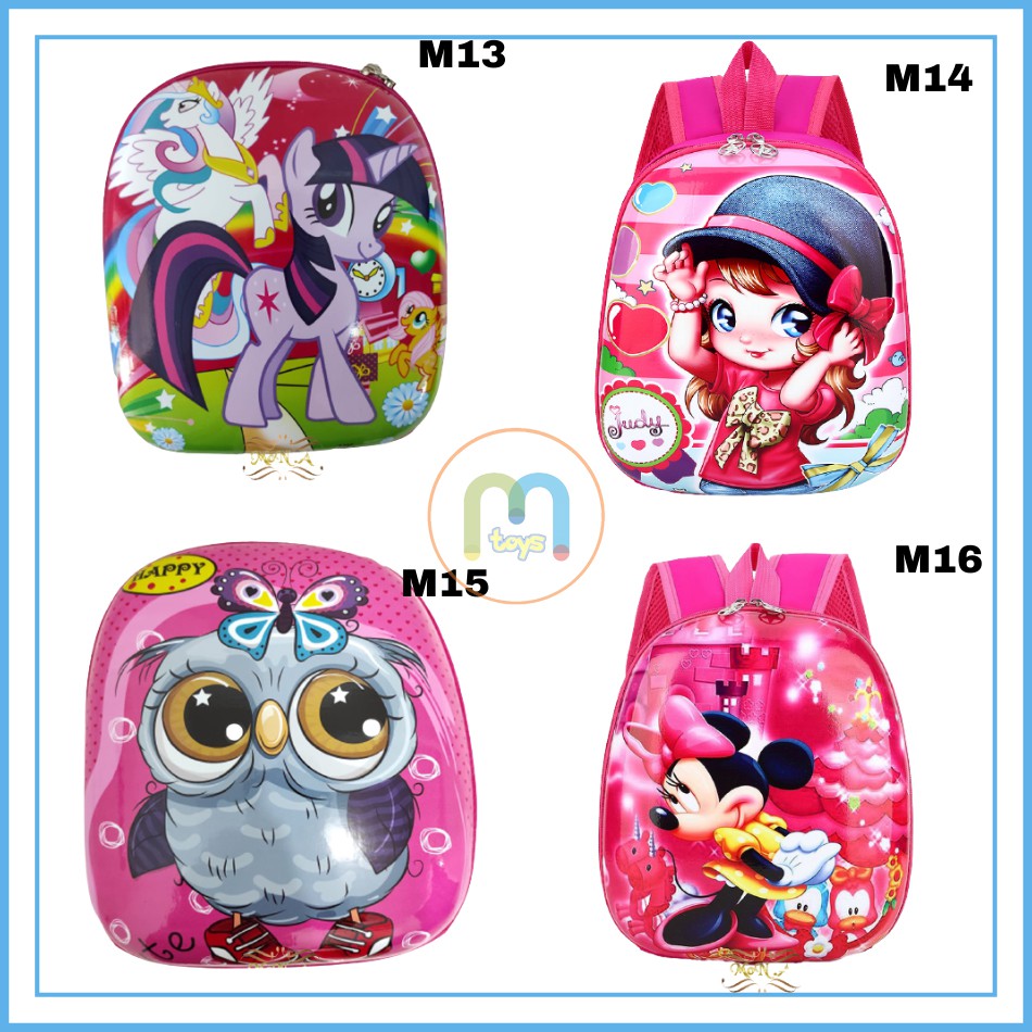 Tas Sekolah Anak import Karakter - Ransel Telur Sekolah Anak TK / PAUD motif perempuan-M0172