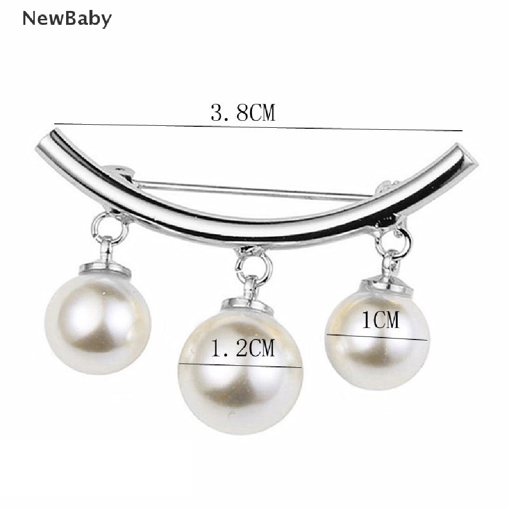 Newbaby Bros Pin Klip Rantai Mutiara Aksesoris Sweater / Cardigan Wanita