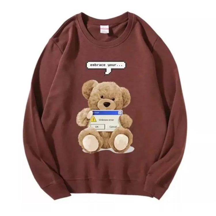 SWEATER WANITA TEDDY BEAR CREWNECK