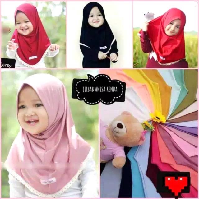 Jilbab Anisa Renda 0-3th Bahan Super Jersey