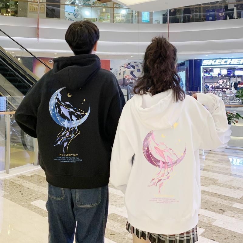 Hoodie Couple Pria Wanita Mood Wear Sweatshirt Loose Oversize Pria Wanita Trendy Jacket Hoodie Korean Style