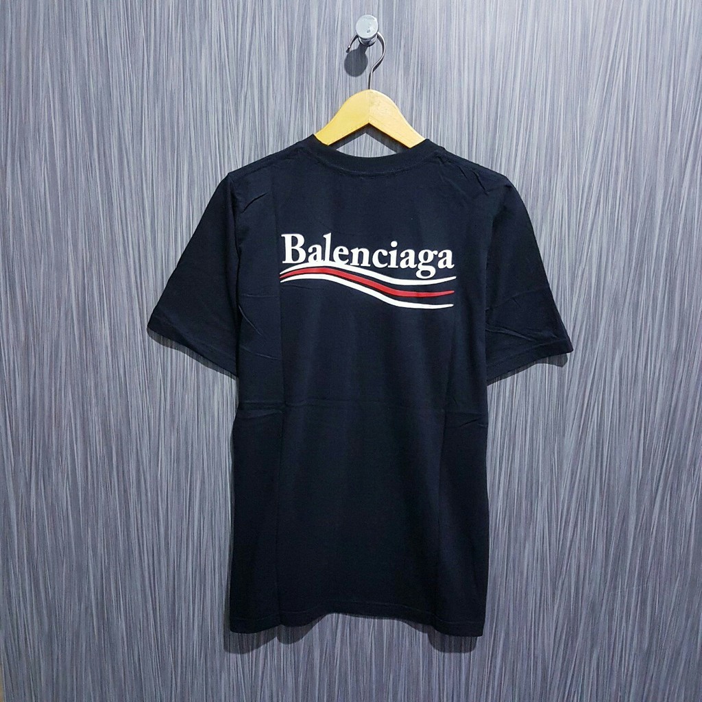 Jual BAJU KAOS PRIA BALENCIAGA PARIS FONT HITAM KUALITAS PREMIUM