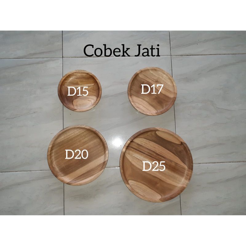 Cobek Kayu Jati D25cm/ Piring Saji Kayu Jati d25cm