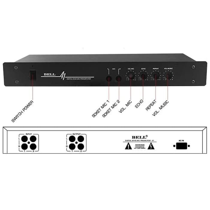 Box A1 Digital Echo Mic Preamplifier Bell A 1 BSX A1