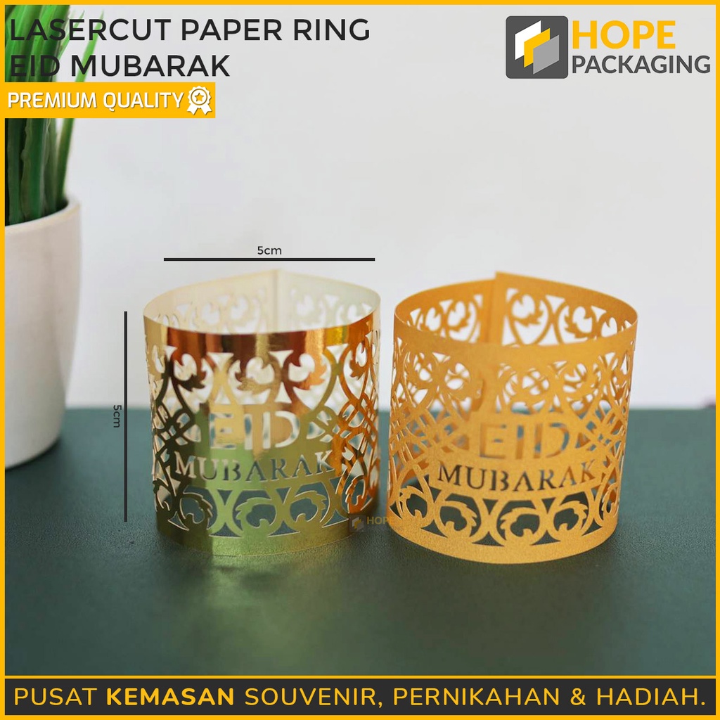 [3 Pcs] Lasercut Paper EID MUBARAK / Napkin Ring / Table Napkin / Hotel Dinner Wedding