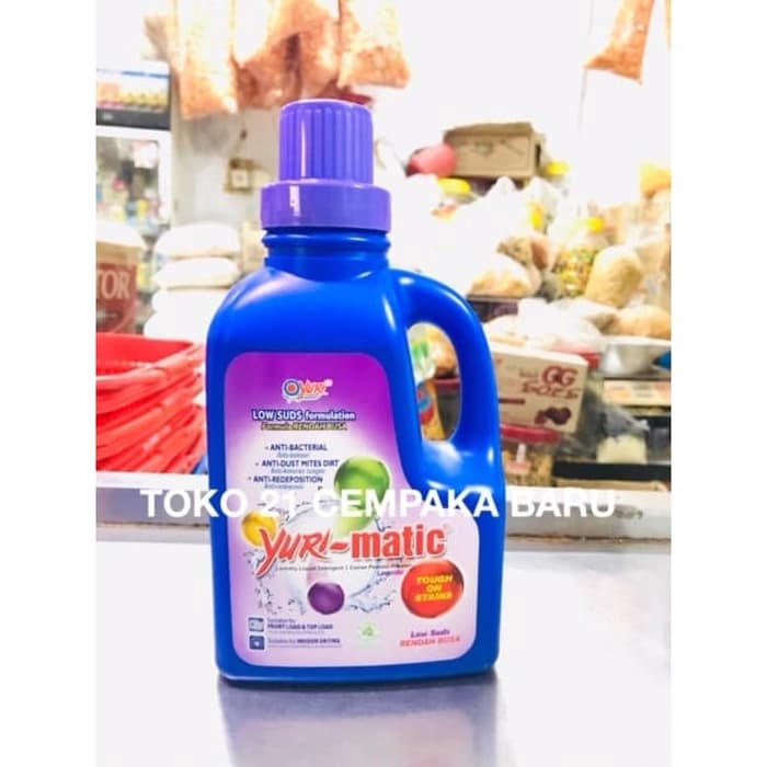 Yuri Matic Cair Low Suds Lavender Botol 1 KG | Deterjen Yuri Matic 1KG 1000g Murah Promo