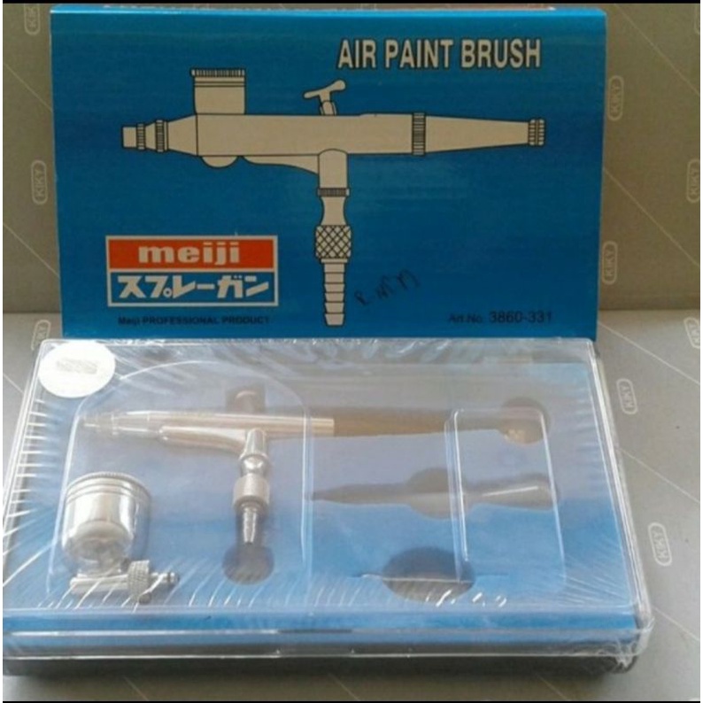 Air Brush Kit Pen Spray Gun Spet Lukis Meiji Air Brush Tabung samping