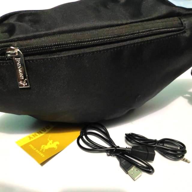 Tas selempang waist bag pinggang polo danny impor plus port usb