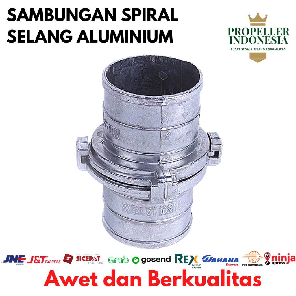 Sambungan Spiral Aluminium Selang Drip Selang Irigasi 2 - 4 Inch