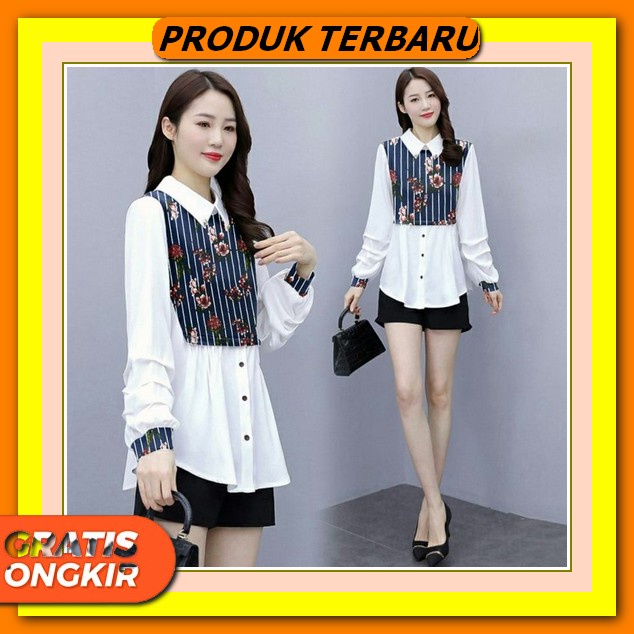 Fashion Remaja Kekinian Blouse Korea Terbaru Blus Cewek Baju Atasan Wanita Import Murah Sunny Ungu [