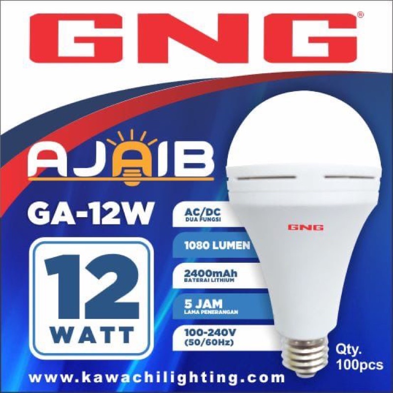 GNG AJAIB LAMPU LED EMERGENCY ACDC 12 WATT 12W