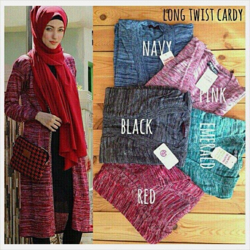 CARDIGAN LONG TWIST / Long Twist Cardie Kardigan Rajut