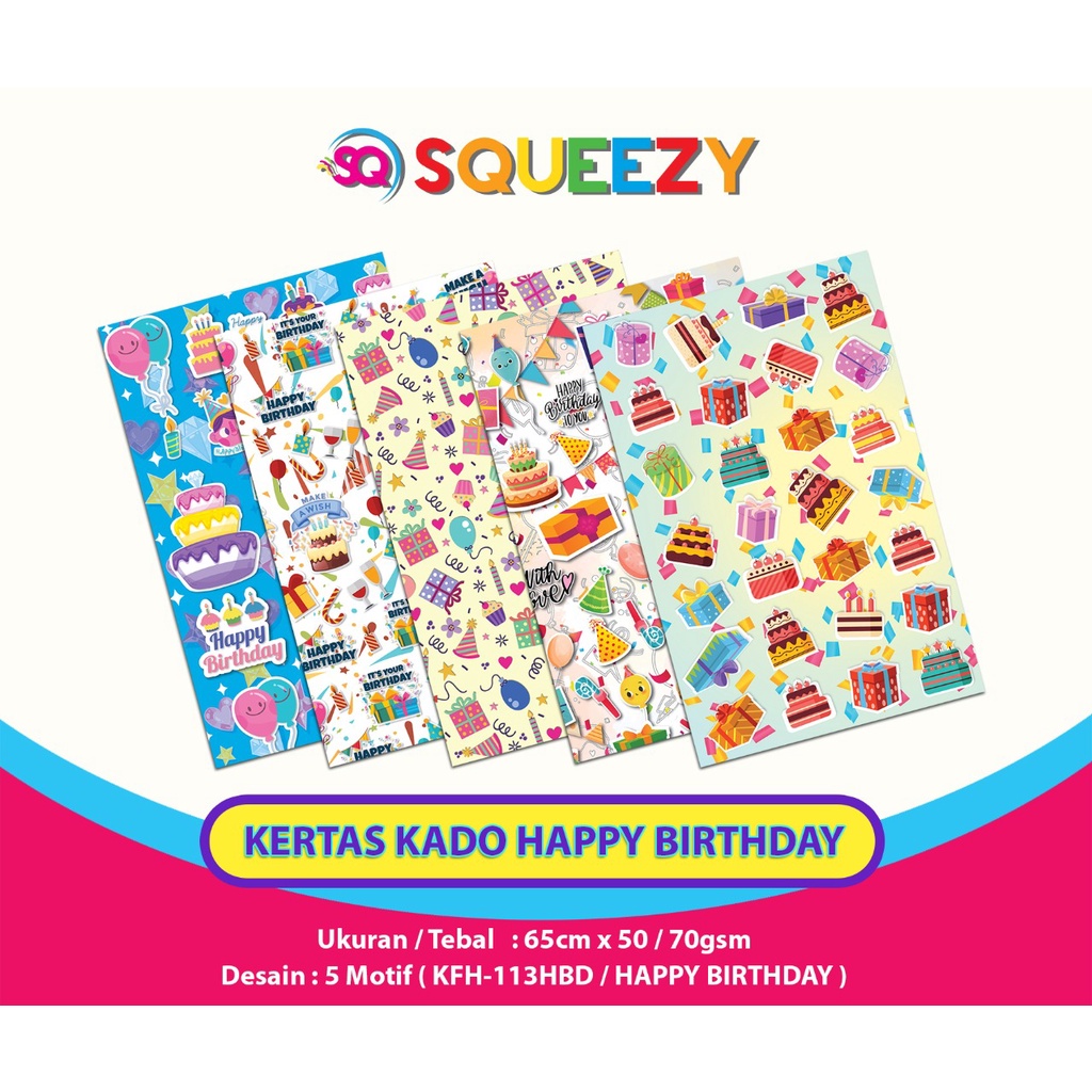 GOS -F302- Kertas Kado / 1 Pcs Kertas Kado Aneka Gambar Random / Kertas Kado Perpcs