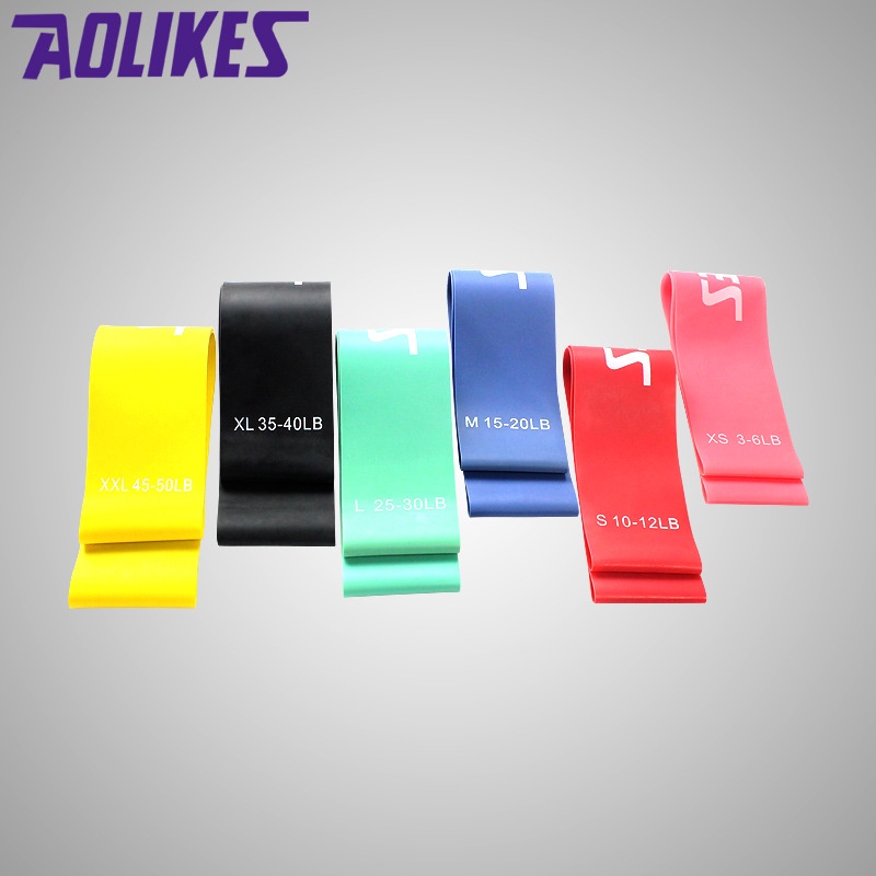 (6 PCS) AOLIKES RESISTANCE BAND LOOP KARET ELASTIS TALI YOGA FITNESS GYM LOWER BODY STRETCHING