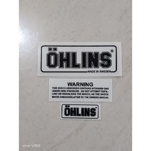stiker ohlins transparan warna hitam