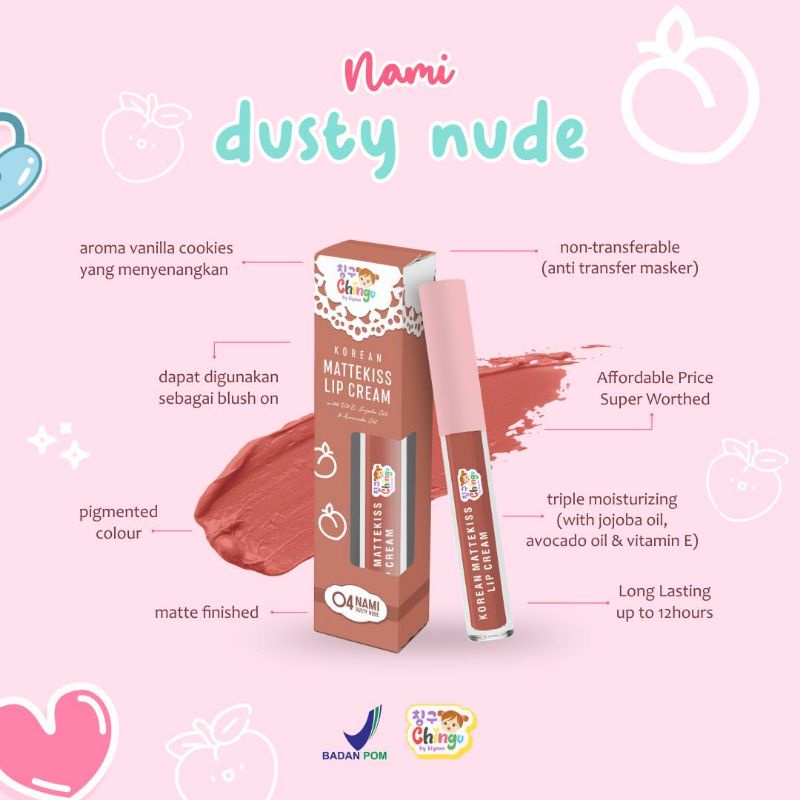 CHINGU KOREAN MATTEKISS LIPCREAM / LIPSERUM BY KIYOWO