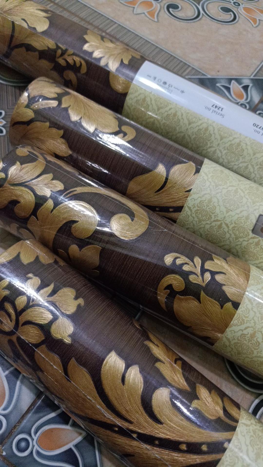 Wallpaper Dinding Vinyl Bertekstur  Timbul Dan Premium